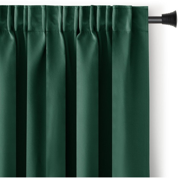 Tumši zaļš daļēji gaismu necaurlaidīgs aizkars 140x175 cm Kierra – Restilo