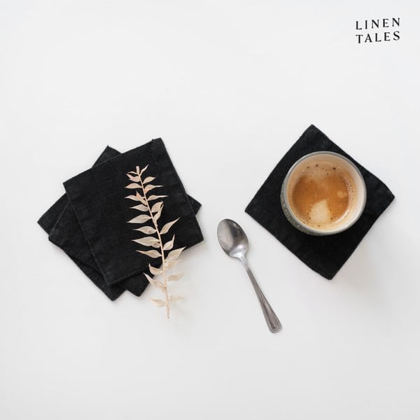 Melni auduma paliktņi (4 gab.) – Linen Tales-image-1