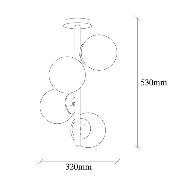 Balta/misiņa krāsas griestu lampa ar stikla abažūru ø 15 cm Faze – Opviq lights-image-4