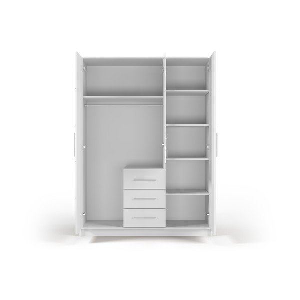 Balts drēbju skapis ar spoguli 147x200 cm Derry – Cosmopolitan Design-image-3