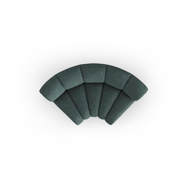 Tirkīzzila modulārā dīvāna daļa no šenila auduma (ar maināmu stūri) Lupine – Micadoni -image-2