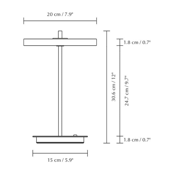 Melnbalta metāla LED galda lampa ar metāla abažūru (augstums 31 cm) Asteria Move – UMAGE-image-4
