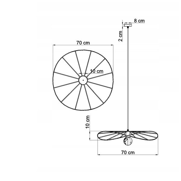 Melna piekaramā lampa ø 70 cm Elliot – Sollux-image-4