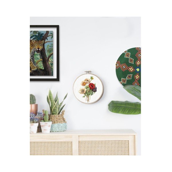 Sienas rotājums Surdic Stitch Hoop Flowers, ⌀ 27 cm-image-1