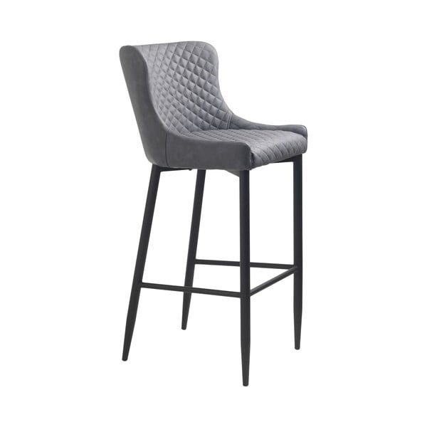 Pelēks mākslīgās ādas bāra krēsls (sēdekļa augstums 77 cm) Ottowa – Unique Furniture