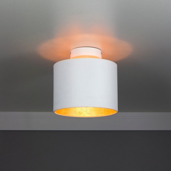 Balta griestu lampa ar zelta detaļām Sotto Luce MIKA XS, ø 20 cm-image-1