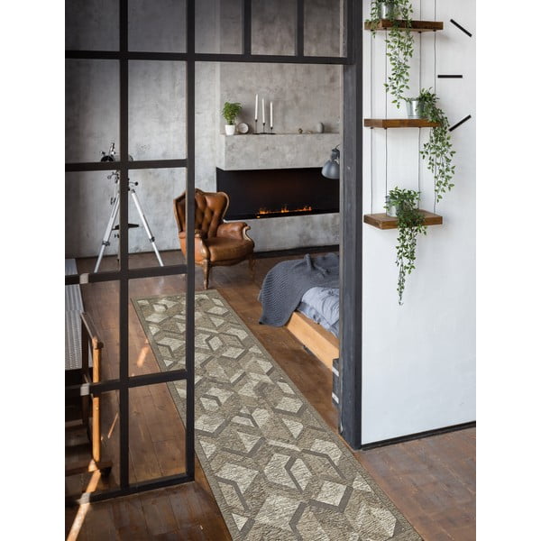 Pelēkbrūns paklājs Floorita Hypnotik, 55 x 140 cm-image-1