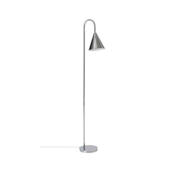 Spīdīgas sudraba krāsas metāla stāvlampa ar saliekamu konstrukciju (augstums 145 cm) Liam – Ellos Home