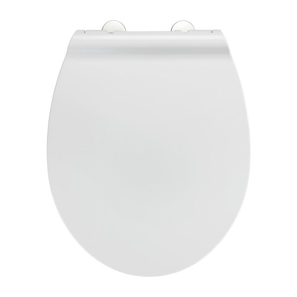 Balts tualetes poda sēdeklis ar vieglas aizvēršanas funkciju Wenko Spinetoli, 37 x 45 cm