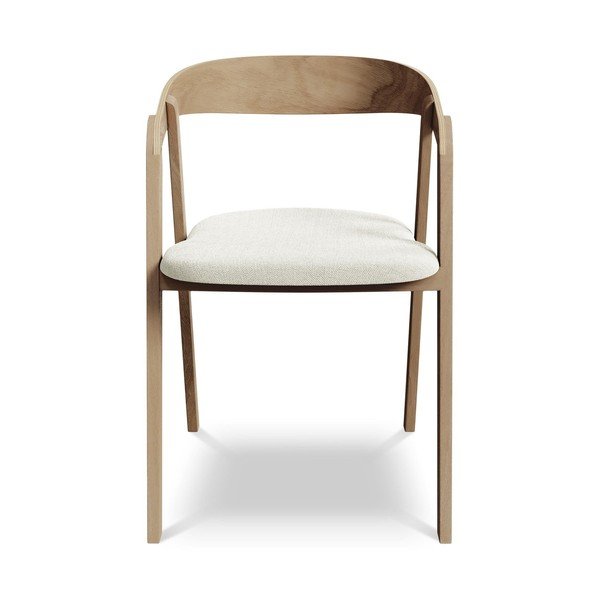 Krēmkrāsas masīvkoka ēdamistabas krēsls Erika – Makamii-image-1