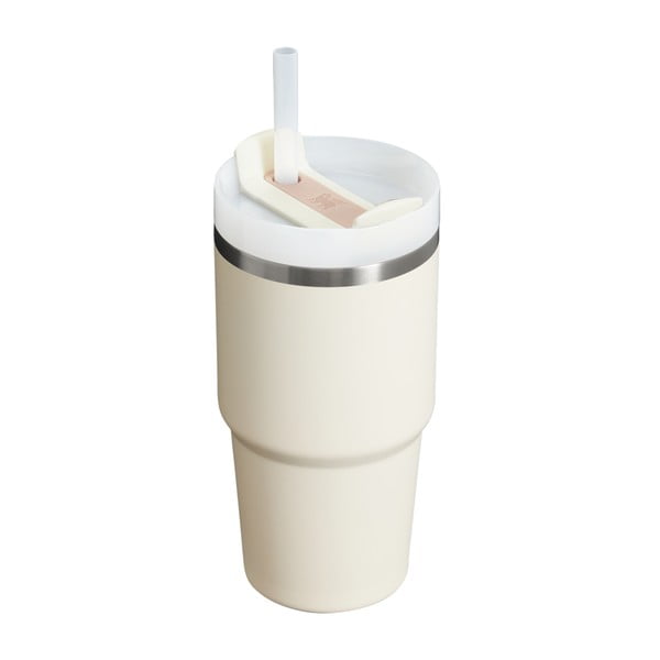 Krēmkrāsas nerūsējošā tērauda termoss ar salmiņu 600 ml Quencher H2.0 FlowState Tumbler Cream – Stanley-image-1