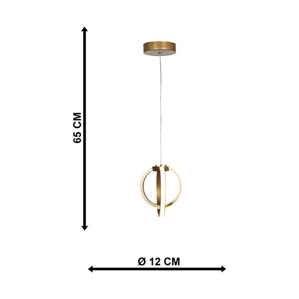 Bronzas krāsas metāla LED piekaramā lampa ø 25 cm Sezen – Squid Lighting-image-3