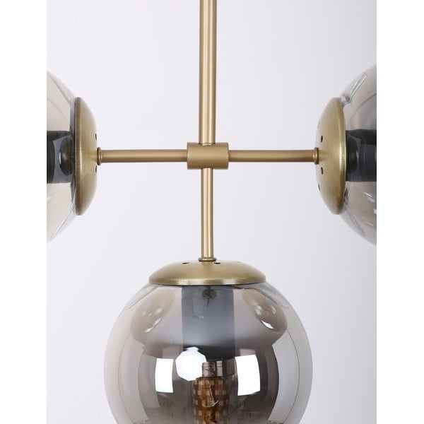 Pelēka/zelta krāsas griestu lampa ar stikla abažūru ø 15 cm Seagull – Squid Lighting-image-2