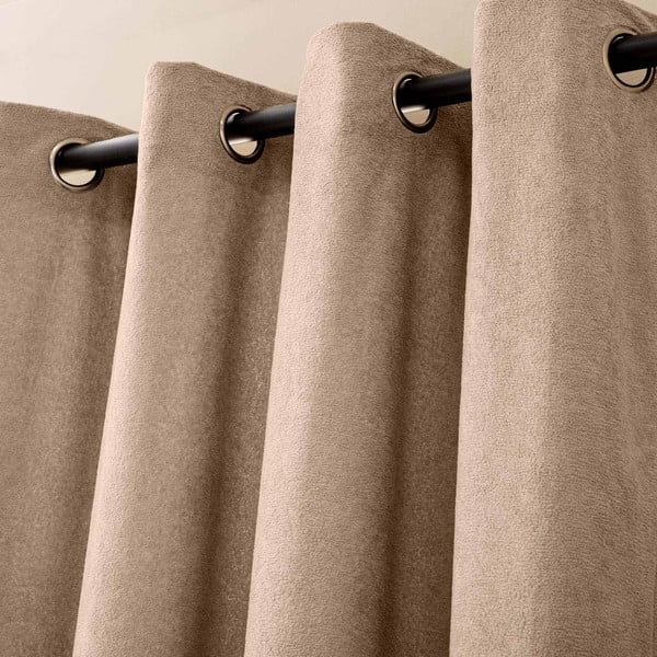 Gaiši brūns buklē aizkars 140x260 cm Winona – douceur d'intérieur-image-2