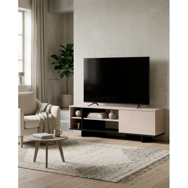 Melns TV galdiņš 160x44x36 cm Cequoia – Marckeric-image-1