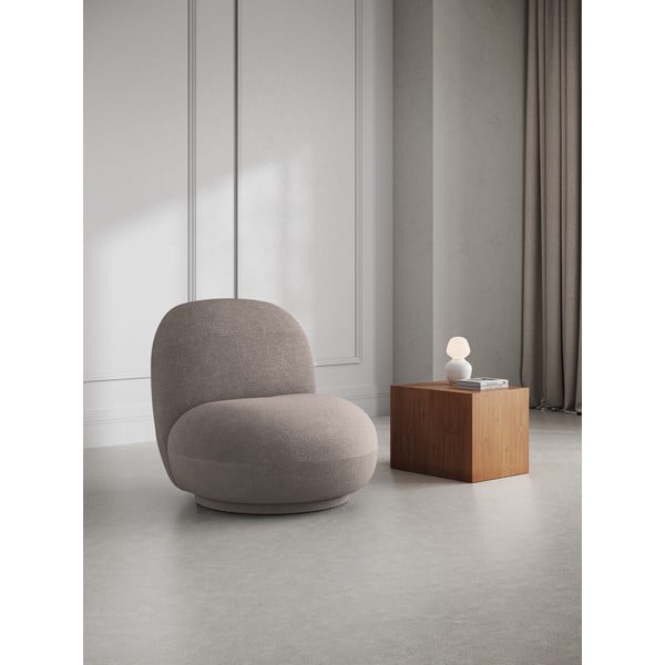 Bēšs atpūtas krēsls no buklē auduma Chuck – Micadoni Home-image-1