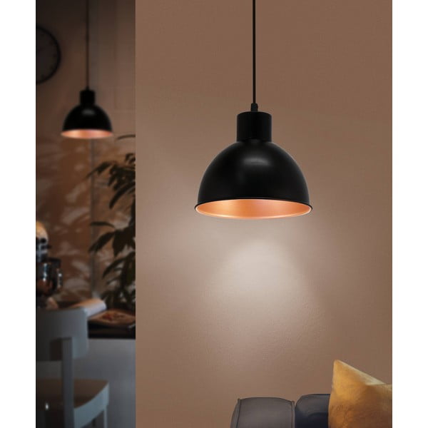 Melna/bronzas krāsas piekaramā lampa ar metāla abažūru ø 21 cm TRURO 1 – EGLO-image-1