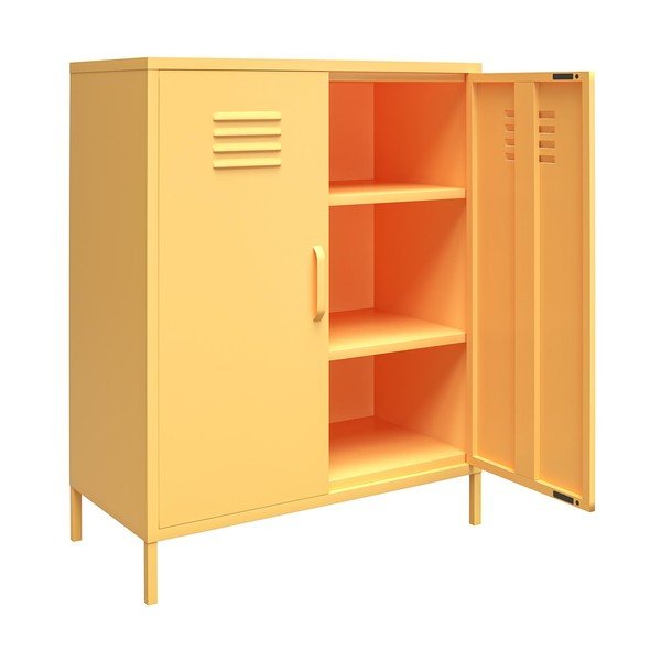 Dzeltens metāla skapis Novogratz Cache, 80 x 102 cm-image-1