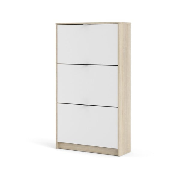 Balts/dabīga toņa atverams apavu plaukts ar ozolkoka imitāciju Shoes – Tvilum-image-3