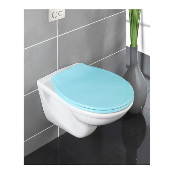 Zils tualetes poda sēdeklis ar vieglu aizvēršanu Wenko Kos, 44 x 37 cm-image-1