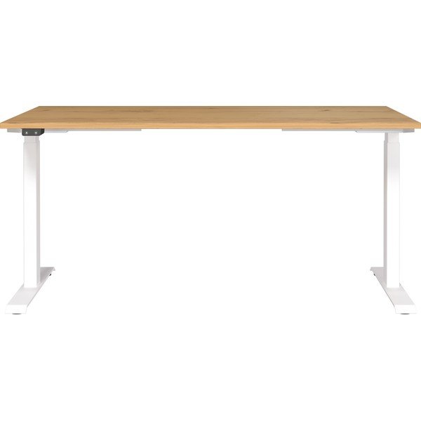 Darba galds ar elektriski regulējamu augstumu un ozolkoka imitācijas galda virsmu 80x160 cm Jet – Germania-image-2