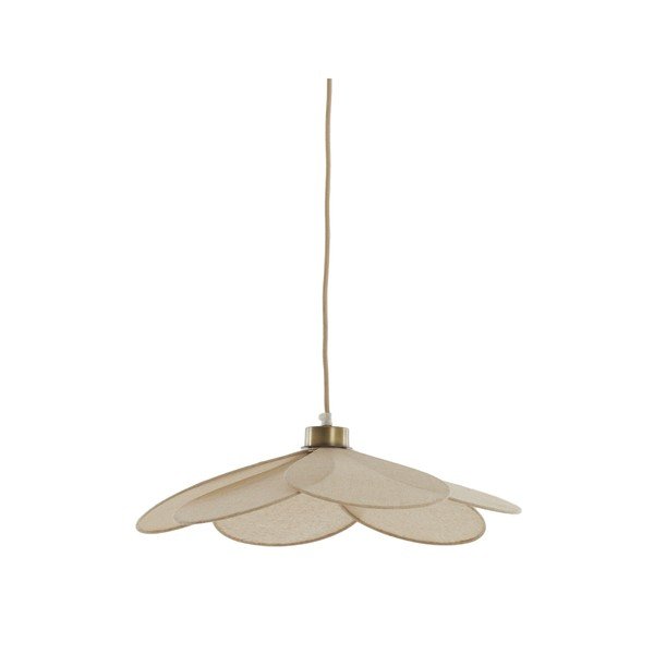 Krēmkrāsas piekaramā lampa ar auduma abažūru Fyano – Light & Living