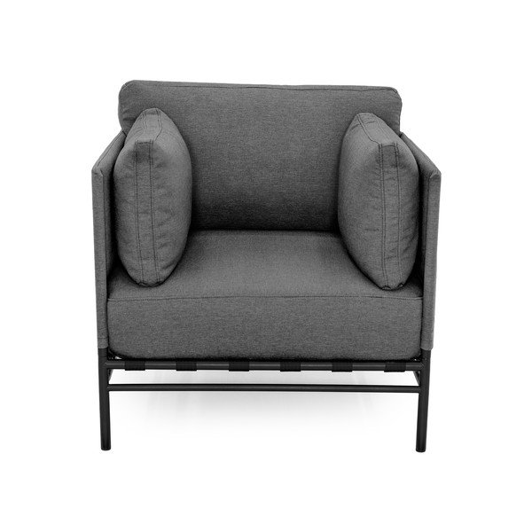 Tumši pelēks polsterēts dārza atpūtas krēsls Dandy – Sit Sit-image-2