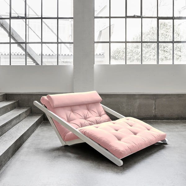 Karup Figo Figo White/Pink Peonie divvietīgs maināms atpūtas krēsls