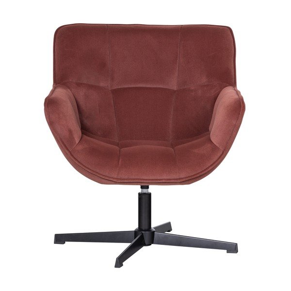 Terakotas oranžs grozāms samta atpūtas krēsls Wibo – WOOOD-image-2