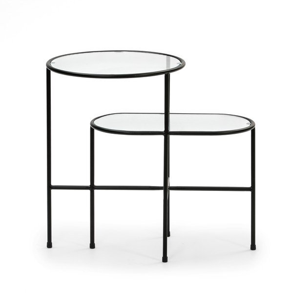 Melns sānu galdiņš ar stikla virsmu Teulat Nix-image-2