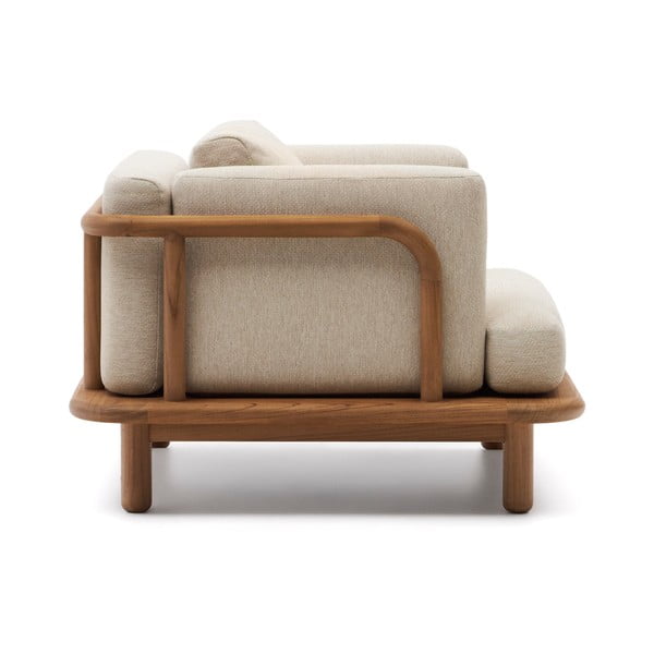 Bēšs/dabīga toņa masīvkoka dārza atpūtas krēsls Turqueta – Kave Home-image-3
