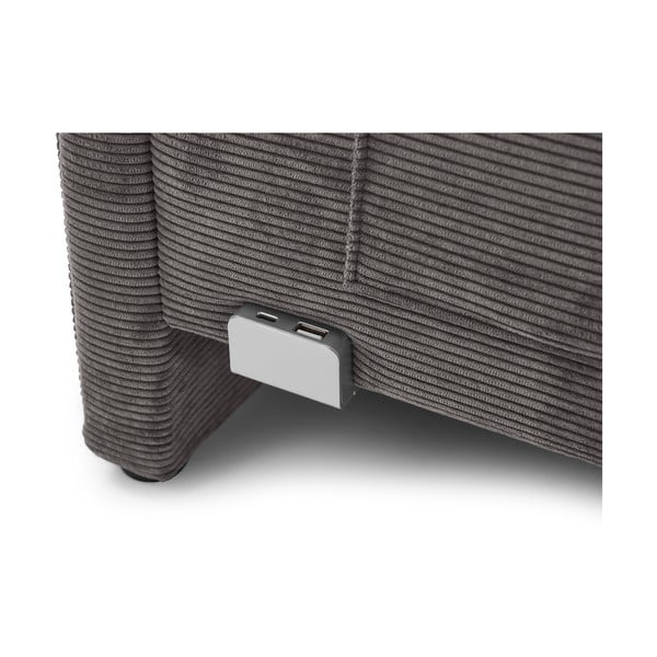 Antracīta pelēka polsterēta stūra bērnu gulta bez režģa 120x200 cm Cool – Meise Möbel-image-4