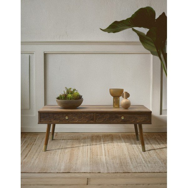 Tumša dabīga toņa žurnālgaldiņš 59x110 cm Frida – Premier Housewares-image-1