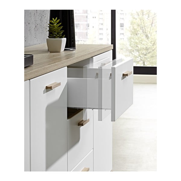 Balta trīsdurvju kumode Germania Oslo-image-2