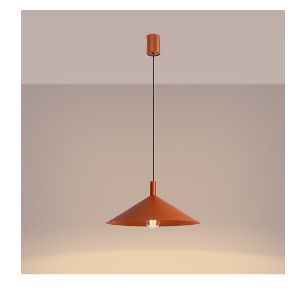 Ķieģeļu sarkana tērauda piekaramā lampa ø 40 cm Zylo – Sollux-image-4