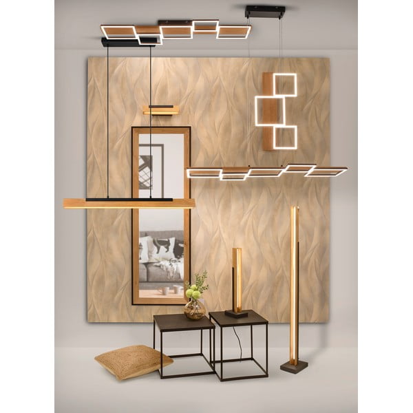 Melna/dabīga toņa LED griestu lampa ar regulējamu spilgtumu 44x115 cm Harper – Trio-image-1