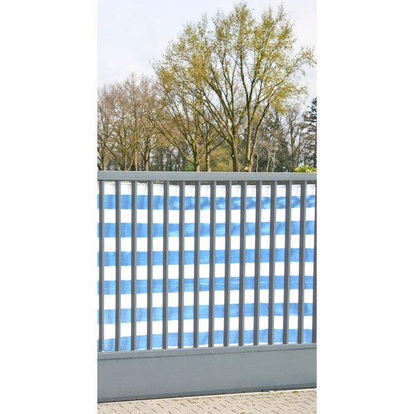 Balts/zils plastmasas balkona aizslietnis 500x180 cm – Garden Pleasure-image-1