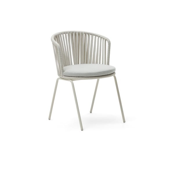 Balts metāla dārza krēsls Saconca – Kave Home
