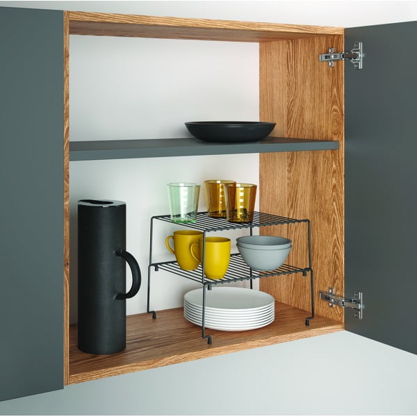 Melni papildu plaukti virtuvei (2 gab.) Metaltex Brooklyn Lava-image-1