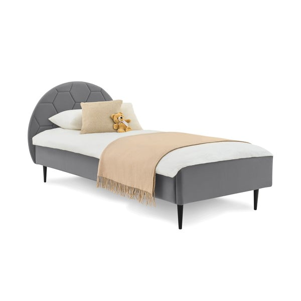 Pelēka bērnu gulta 90x200 cm Mercury – Scandic-image-2