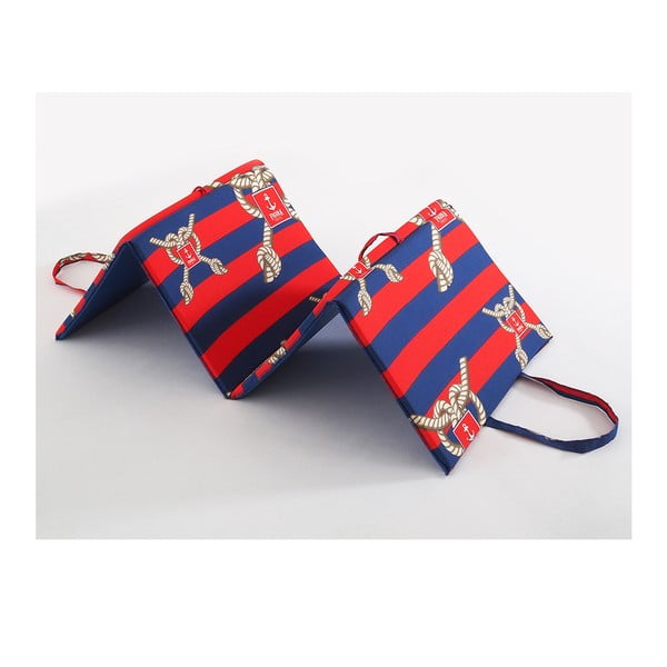 Sarkans/zils dārza sēdekļa spilvens zviļņiem 49x137 cm   Ship Rope – B.E.S.-image-1