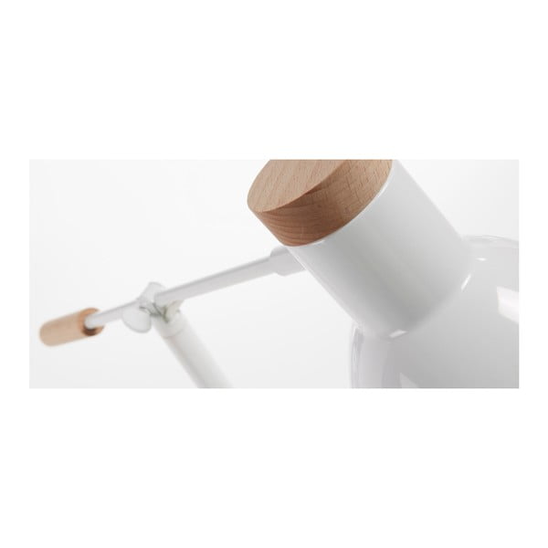 Balta dižskābarža masīvkoka galda lampa ar metāla abažūru (augstums 54 cm) Tescarle – Kave Home-image-2