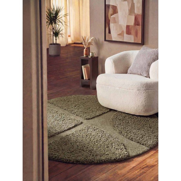 Haki ar rokām darināts apaļš paklājs ø 160 cm Lambeth Jasper – Ted Baker-image-1