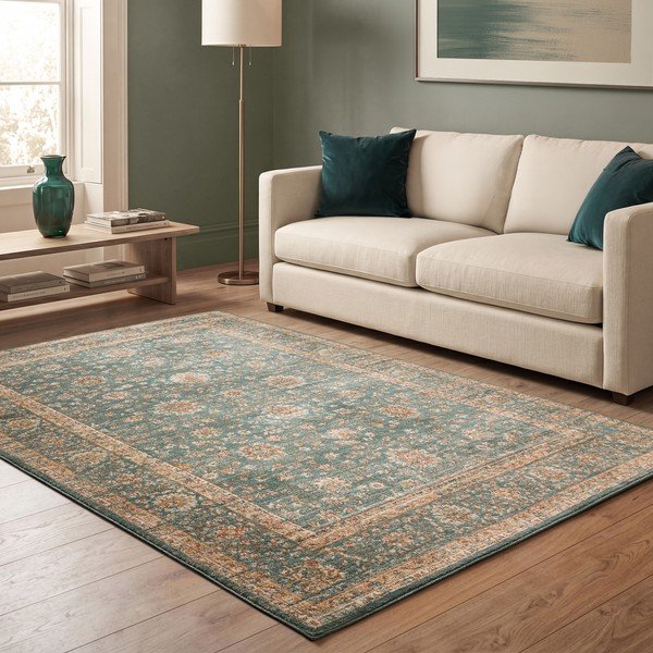Zaļganzils paklājs 240x340 cm Raja – Asiatic Carpets-image-3