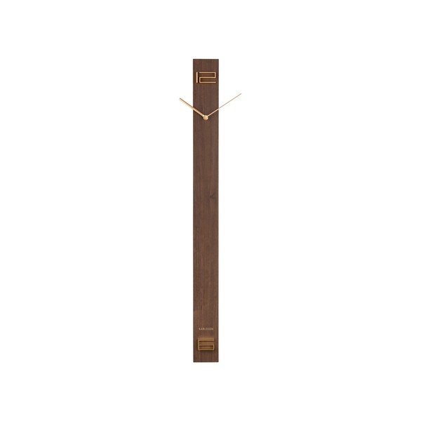 Brūns koka sienas pulkstenis Karlsson Discreet Long, 7,7 x 90 cm-image-1