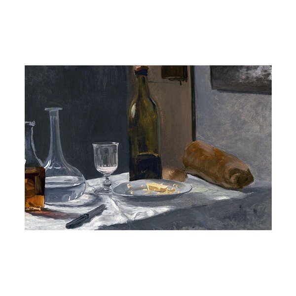 Klods Monē - Klusā daba ar pudeli, 45x30 cm