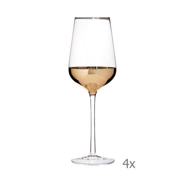 4 vīna glāžu komplekts ar zelta detaļām Premier Housewares Horizon
