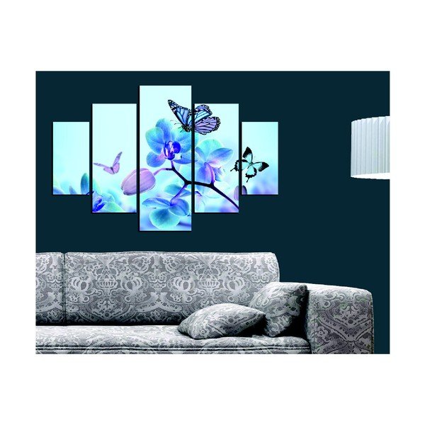 Daudzdaļīga glezna Sakura un tauriņš, 92 x 56 cm-image-1