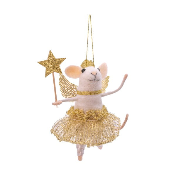 Tekstila ar rokām izgatavots Ziemassvētku eglītes rotājums 12 cm Fairy Mouse – Sass & Belle