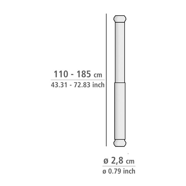 Sudraba krāsas vannas istabas izvelkamais stienis Wenko Luz, garums 110-185 cm-image-3
